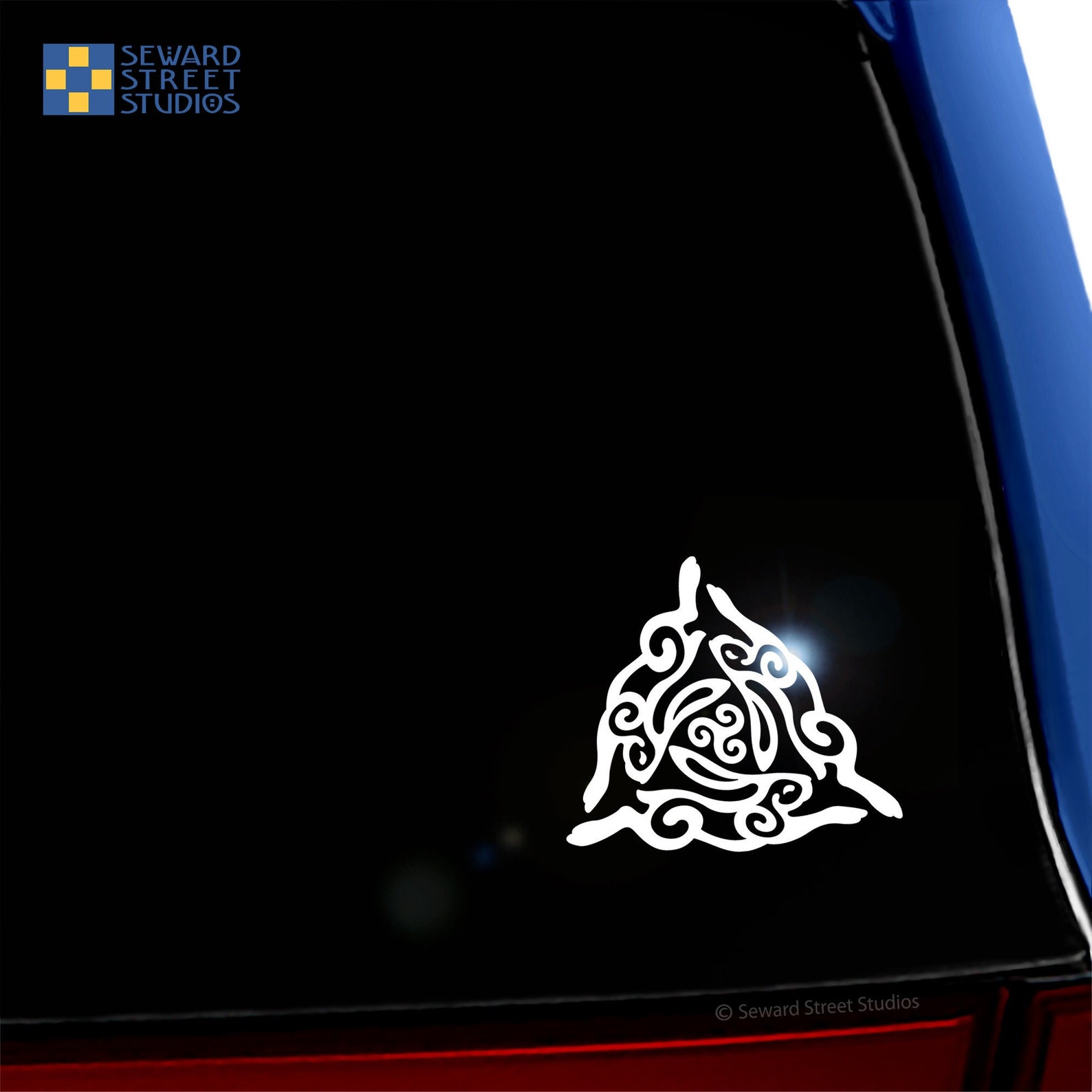 Tinner Sticker Three Hares Vinyl Decal, Leaping Tinners Rabbits Window Sticker, Celtic ...