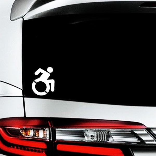 Modern Disabled Symbol Decal, Wheelchair Access Sticker, ADA Symbol Car ...