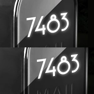 Set of 2 Reflective Mailbox Numbers Decals, Up to 2&quot; High Custom Address Stickers, Personalized House Numbers Transfers / #1249R-Set