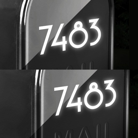 Set of 2 Reflective Mailbox Numbers Decals up to 2 High Etsy