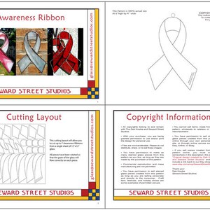 Easy Awareness Ribbon Stained Glass Digital Pattern / Easy Stained Glass Pattern Awareness Ribbon / Awareness Ribbon Stain Glass Pattern PDF image 2