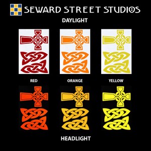 Reflective Celtic Cross Sticker Decals - 3 Piece Set For Bike Helmets & Safety 4 thumbnail image