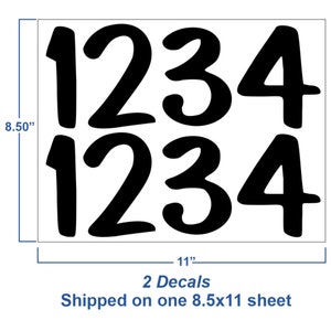 Set of 2 Reflective Mailbox Decals, Up to 4" High Custom Address Number Stickers Kit, Personalized House Numbers Transfers / #1229R-Set image 6