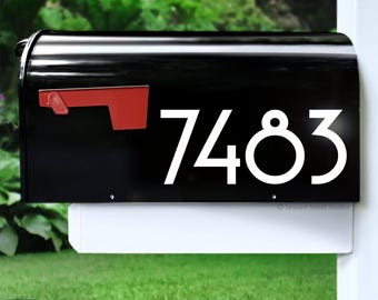 Art Deco Mailbox Address Decal, Personalized MCM Number Sticker, Custom Modern House Numbers, New Home Gift #1311