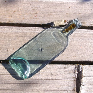 Up-cycled Wine Bottle Cheese and Appetizer Tray - Plate - Clear Melted Wine Bottle - Amber Gold - Hostess Gift - Wine Bottle Plate