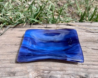 Purple Fused Glass Soap Dish - Jewelry Dish - Kitchen Dish - Handmade Artisan Glass - Bathroom Decor - Kitchen Decor