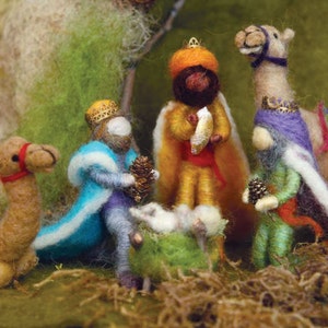 Needle Felted animal, Camel, Nativity Set, Waldorf Nativity, standing, Original design by Borbala Arvai, made to order image 3