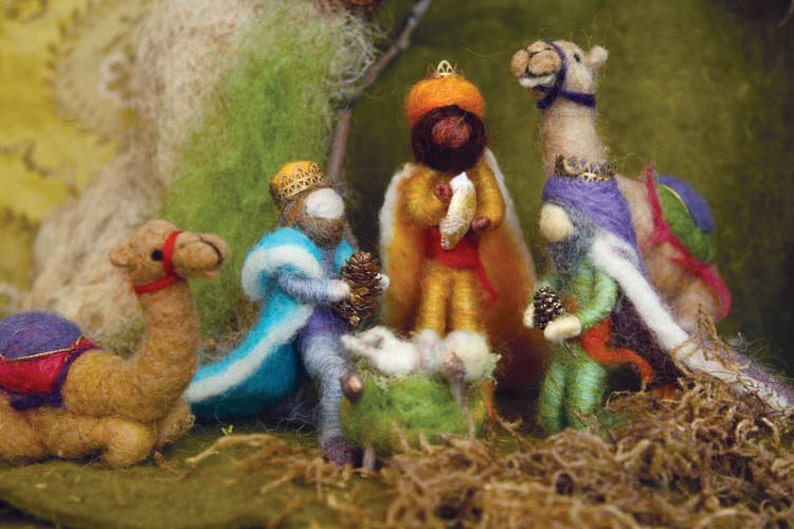 Needle Felted animal, Camel, Nativity Set, Waldorf Nativity, standing, Original design by Borbala Arvai, made to order image 3