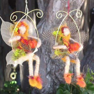 Fall Wood Fairy with little pumpkin LIMITED edition, Original design by Borbala Arvai, made to order image 5