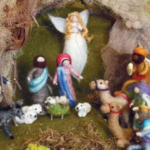 Needle Felted animal, Camel, Nativity Set, Waldorf Nativity, standing, Original design by Borbala Arvai, made to order image 4