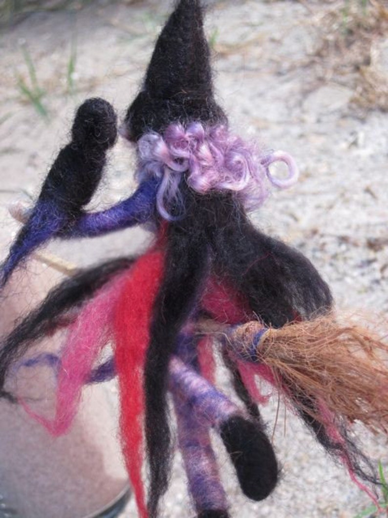 Needle Felted Witch, Kitchen Witch, Waldorf Inspired, Original design by Borbala Arvai, Made to order image 4