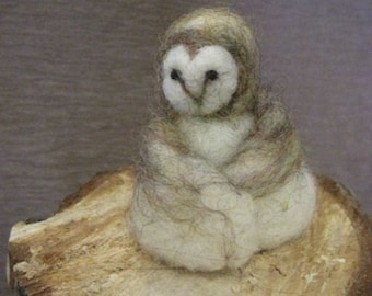 Needle felted owl, Wise Owl, Needle felted animal, Owl Woman, Barn owl, Nature Table, Felted toy, Design by Borbala Arvai