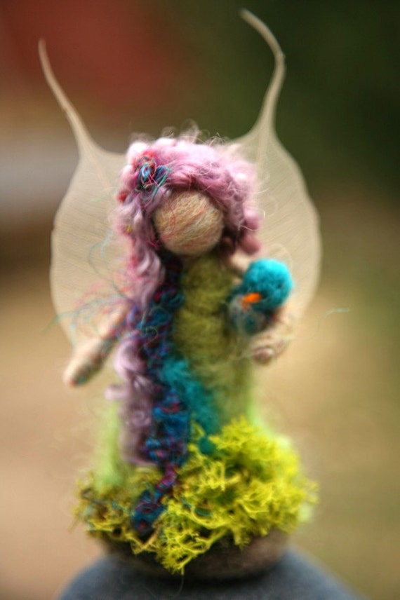 SEASONAL FAIRIES Needle Felted Spring Forest Fairy W Bird Etsy