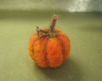 Needle Felted Pumpkin, Halloween, Fall, Thanksgiving Pumpkin Decoration (listing is for ONE pumpkin)