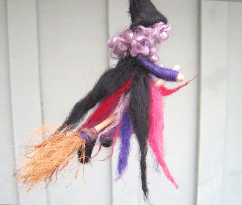 Needle Felted Witch, Kitchen Witch, Waldorf Inspired, Original design by Borbala Arvai, Made to order image 5