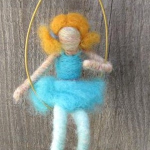 Gizi the Needle Felted Ballerina with Swing, Original design by Borbala Arvai