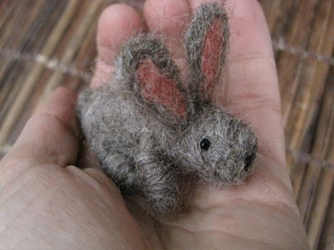 Needle Felted Tiny Bunny - Etsy