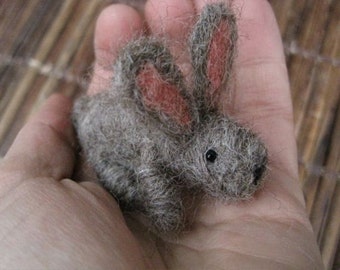 Needle Felted Tiny Bunny