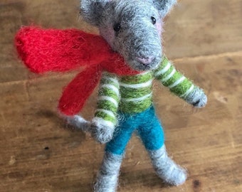 Needle Felted Animal, Rat Boy, Felted mouse, Waldorf Nature Table, Felted Toy, made to order