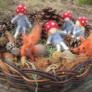 Children Of the Forest, Elsa Beskow, 4 dolls ONLY, needle felted doll, Waldorf toy, felted children, Design by Borbala Arvai Made to order