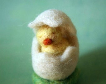 Felted Egg with Little Chicken