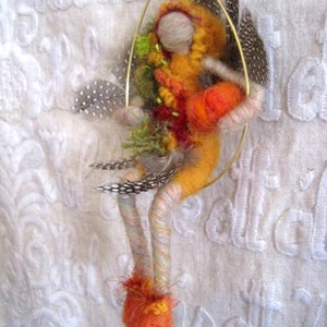 Fall Wood Fairy with little pumpkin LIMITED edition, Original design by Borbala Arvai, made to order image 4