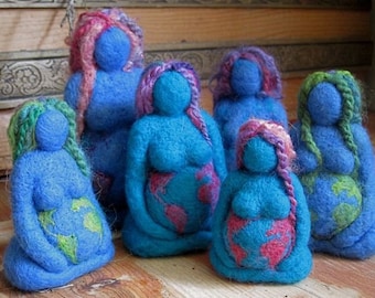 Mother Earth, Gaia, Goddess, midwife gift, Mothers Day, pregnancy gift  - Original design by Borbala Arvai, made to order