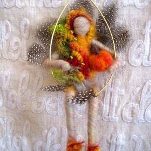 Fall Wood Fairy with little pumpkin LIMITED edition, Original design by Borbala Arvai, made to order image 2