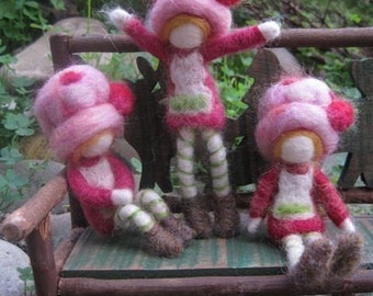 Strawberry Shortcake, Needle Felted Doll, Waldorf Doll, toy, Original design by Borbala Arvai, Made to order