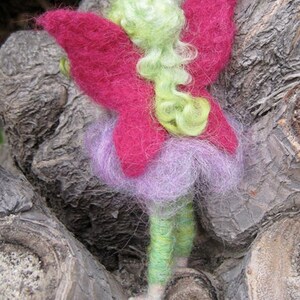 Lila the Fairy Friend with Butterfly Needle felted Waldorf inspired Original design by Borbala Arvai image 4