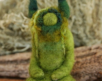 Horned God, Green Man sculpture, Wiccan Altar, Needle felted , Cernunnos, Design by Borbala Arvai, made to order