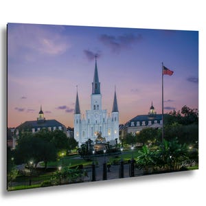 Impresión de la Catedral de San Luis – Atardecer en Jackson Square, Arte mural de Nueva Orleans