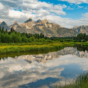 Schwabacher Landung, Grand Tetons, Sonnenaufgang, WY