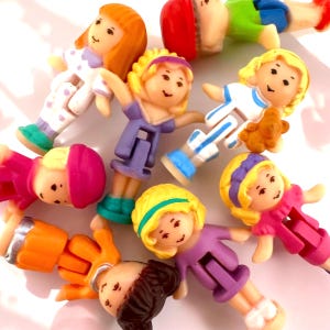 20er Pack | Original Polly Pocket Figuren | 90er Jahre Spielzeug | Seltene Polly Pocket Charaktere Original Figuren. Alle 20 Styles.