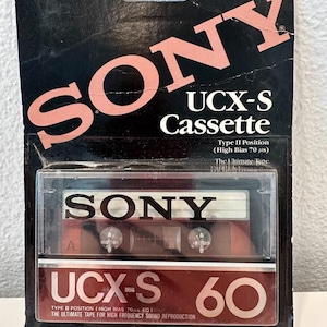 VINTAGE * Nouveau * Cassette audio Sony UCX-S 60 Type II sur carte | Film | Accessoire