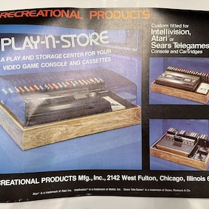 ビンテージ *新品箱入り* ビデオゲーム ストレージ センター Atari ntellivision ゲーム 映画