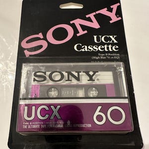 Cassette vierge Sony UCX 60 Type II VINTAGE sur carte *Neuf dans la boîte* Film/accessoire