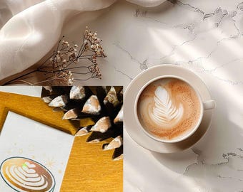 Marcapáginas magnéticos holográficos con diseño de café con leche (juego de 3) / Marcapáginas de café / Regalo para amantes de los libros