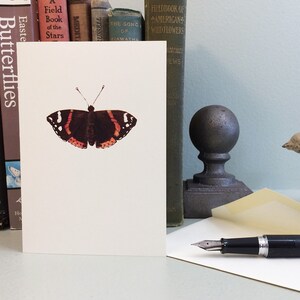 Red admiral butterfly small note card, blank inside. image 1