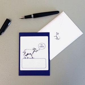 Goat book plate stickers, set of 17 plus one on envelope. Option to personalize. image 2