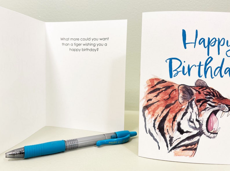 Happy Birthday roars the tiger. Give someone a surprise and a good laugh with this tiger birthday card. image 3