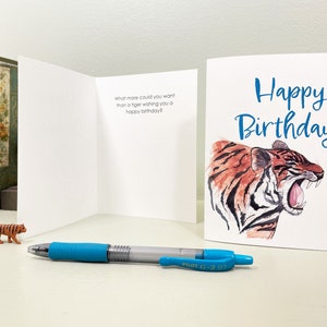 Happy Birthday roars the tiger. Give someone a surprise and a good laugh with this tiger birthday card. image 2