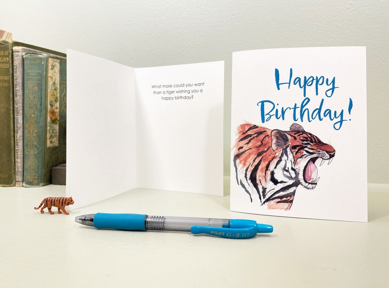 Happy Birthday roars the tiger. Give someone a surprise and a good laugh with this tiger birthday card. image 2