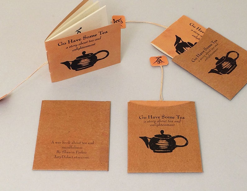 Tiny zine collection. Set of three mini zines about tea, listening, and mindfulness. Zine pack. Mothers Day gift. image 5