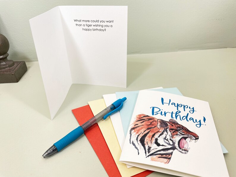 Happy Birthday roars the tiger. Give someone a surprise and a good laugh with this tiger birthday card. image 4