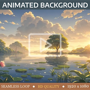 Sunset Landscape Animated Background, Live Desktop Background, Motion Screensaver, Animation & Motion Background | Vtuber PC Streamers