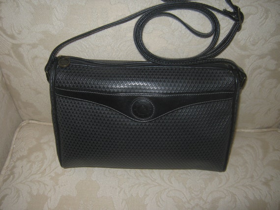 Vintage Liz Claiborne Black Leather Trim Shoulder… - image 1