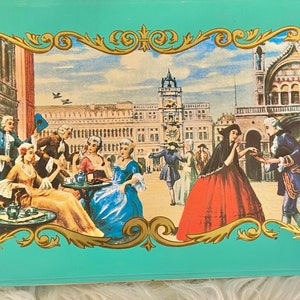 Vintage Victorian Scene Biscuits Tin Container
