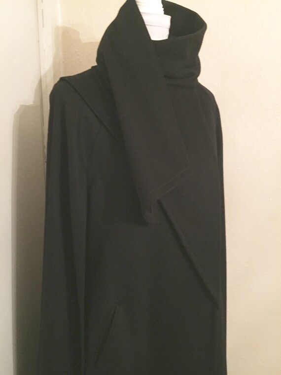 Vintage Black 100% Pure Wool Full Swing Cape Coat… - image 3