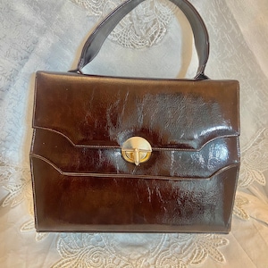 Cartera Vintage Charol Marrón